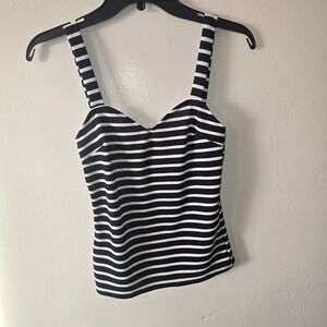 NWT Buckle Daytrip A line Tank Top Womens XS White & Navy striped Nautical Boat